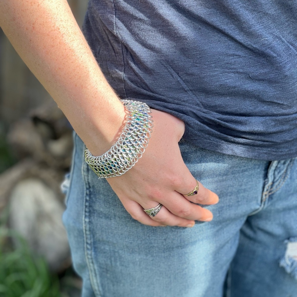 Chain Maille  Bracelet , Dragon Scale